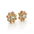 Load image into Gallery viewer, Aquamarine, Tourmaline With Diamond 18k Gold Earring