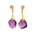Load image into Gallery viewer, Natural Amethyst Gemstone 18k Gold Earring Jewelry