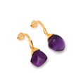 Load image into Gallery viewer, Natural Amethyst Gemstone 18k Gold Earring Jewelry