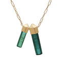 Load image into Gallery viewer, Bi Color Tourmaline Pencil Gemstone Pendant Jewelry in 14k Gold