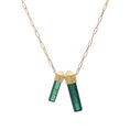 Load image into Gallery viewer, Bi Color Tourmaline Pencil Gemstone Pendant Jewelry in 14k Gold