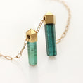 Load image into Gallery viewer, Bi Color Tourmaline Pencil Gemstone Pendant Jewelry in 14k Gold