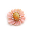 Load image into Gallery viewer, Ethiopian Opal And Pink Opal Flower Carving With Diamond Gemstone 14k Gold Pendant