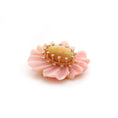 Load image into Gallery viewer, Ethiopian Opal And Pink Opal Flower Carving With Diamond Gemstone 14k Gold Pendant