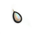 Load image into Gallery viewer, Ethiopian Opal Pear Cabs Gemstone Pendant in Black Onyx Pear Frame With Diamonds & 14K Gold