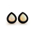 Load image into Gallery viewer, Ethiopian Opal, Black Onyx With Diamond Gemstone 14k Gold Earrings