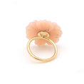 Load image into Gallery viewer, Pink Opal Carving And Tourmaline Gemstone 14k Yellow Gold Ring