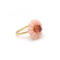 Load image into Gallery viewer, Pink Opal Carving And Tourmaline 14k Rose Gold Gemstone Jewelry Ring