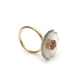 Load image into Gallery viewer, Crystal Carving And Tourmaline 14k Yellow Gold Gemstone Ring