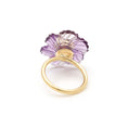 Load image into Gallery viewer, 14k Gold Carving Amethyst And Pink Tourmaline Gemstone Ring