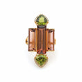 Load image into Gallery viewer, Tourmaline And Diamond Gemstone 18k Solid Yellow Gold Ring
