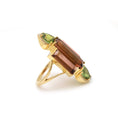 Load image into Gallery viewer, Tourmaline And Diamond Gemstone 18k Solid Yellow Gold Ring