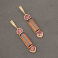 Load image into Gallery viewer, Tourmaline And Diamond Gemstone 18k Solid Yellow Gold Earrings