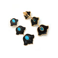 Load image into Gallery viewer, Black Onyx, Turquoise With Diamond 18k Gold Earring