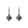 Load image into Gallery viewer, Amethyst, Tanzanite With Diamond 18k Gold Earring