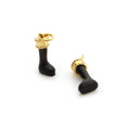 Load image into Gallery viewer, 14k Gold Black Onyx Foot Charm Pair For Jewelry Making