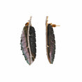 Load image into Gallery viewer, Natural Tourmaline Carving 18k Gold Earrings