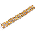 Load image into Gallery viewer, Natural Citrine And Diamond 18k Solid White Gold Bracelet