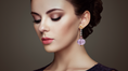 Load image into Gallery viewer, Lavender Chalcedony and Diamond 14k Gold Earrings