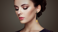Load image into Gallery viewer, Yellow Aqua with Black Onyx and Diamonds Earrings 14 K Gold