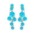 Load image into Gallery viewer, Turquoise Flower Earrings with diamond 18K Gold