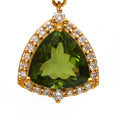 Load image into Gallery viewer, Natural Green Tourmaline and Pink Tourmaline 18K gold earrings top view - NFJSD-1599