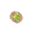 Load image into Gallery viewer, Natural Peridot and Tourmaline 18K gold pendant back view - NFJSD-1819