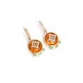 Load image into Gallery viewer, Natural Citrine and Emerald 14K gold earrings on-hand view - NFJSD-1799