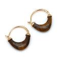 Load image into Gallery viewer, Natural Tiger Eye 18K gold earrings back view - NFJSD-1687