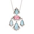 Load image into Gallery viewer, Natural Aqua and Tourmaline 18K gold necklace on-hand view - NFJSD-1679