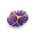 Load image into Gallery viewer, Natural Amethyst and Tourmaline 18K gold pendant back view - NFJSD-1697