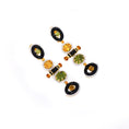 Load image into Gallery viewer, Natural Black Onyx and Tourmaline 18K gold earrings back view - NFJSD-1786