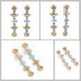 Load image into Gallery viewer, Natural Citrine and Aqua 18K gold earrings top view - NFJSD-1825