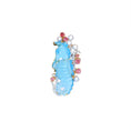 Load image into Gallery viewer, Natural Swiss Blue Topaz Carving Seahorse and Pearl Smooth Balls 14K gold brooch lifestyle shot - NFJSD-1181