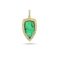 Load image into Gallery viewer, Natural Emerald 18K gold pendant front view - NFJSD-1900
