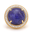 Load image into Gallery viewer, Natural Tanzanite 18K gold ring top view - NFJSD-1531