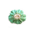 Load image into Gallery viewer, Natural Turquoise and Goshenite 14K gold pendant / brooch front view - NFJSD-1940