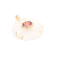 Load image into Gallery viewer, Natural Crystal Carving and Tourmaline 18K gold pendant close-up detail - NFJSD-1715
