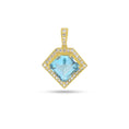 Load image into Gallery viewer, Natural Aqua 18K gold pendant front view - NFJSD-1905