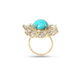 Load image into Gallery viewer, Natural Turquoise and Aquamarine 14K gold ring top view - NFJSD-1907