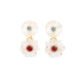 Load image into Gallery viewer, Natural Crystal Carving and Aquamarine 18K gold earrings back view - NFJSD-1803