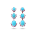 Load image into Gallery viewer, Natural Turquoise and Tourmaline 18K gold earrings back view - NFJSD-1845