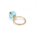Load image into Gallery viewer, Natural Swiss Blue Topaz and Emerald 14K gold ring top view - NFJSD-1684