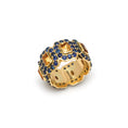 Load image into Gallery viewer, Natural Citrine and Blue Sapphire 18K gold ring back view - NFJSD-1671