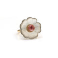 Load image into Gallery viewer, Natural Crystal Carving and Pink Tourmaline 14K gold ring front view - NFJSD-1556