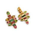 Load image into Gallery viewer, Natural Tourmaline 18K gold earrings top view - NFJSD-1579
