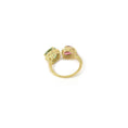 Load image into Gallery viewer, Natural Pink Tourmaline and Green Tourmaline 14K gold ring side angle - NFJSD-1983