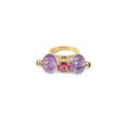 Load image into Gallery viewer, Natural Amethyst and Emerald 14K gold ring side angle - NFJSD-2000