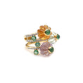 Load image into Gallery viewer, Natural Pink & Green Amethyst and Citrine 14K gold ring front view - NFJSD-1838