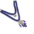 Load image into Gallery viewer, Natural White Aquamarine and Tanzanite 18K gold necklace close-up detail - NFJSD-1949